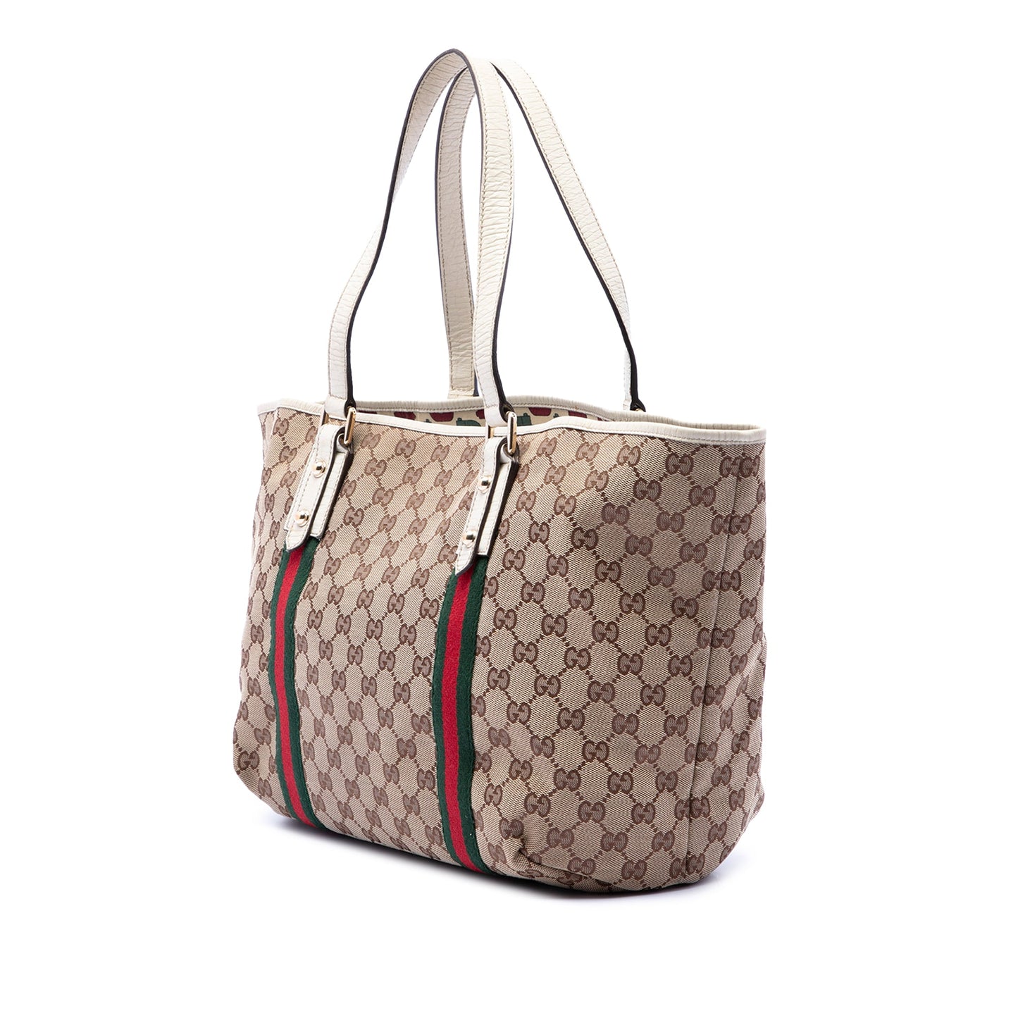 Gucci Large GG Canvas Web Jolicoeur Tote