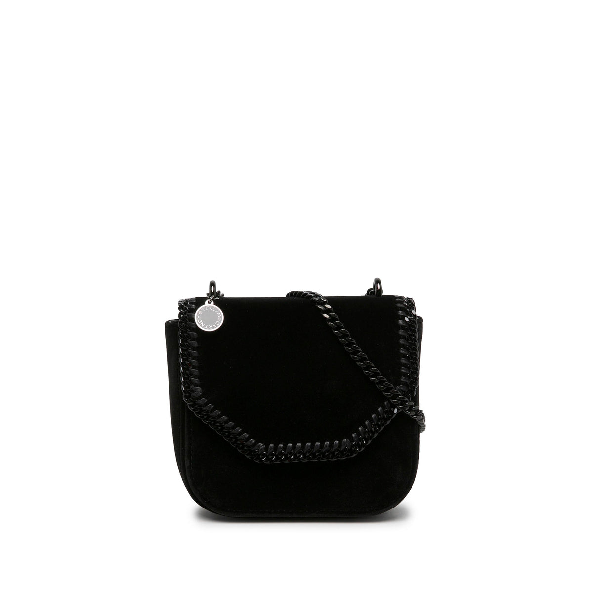 Stella McCartney Mini Velvet Falabella Box Crossbody — Black