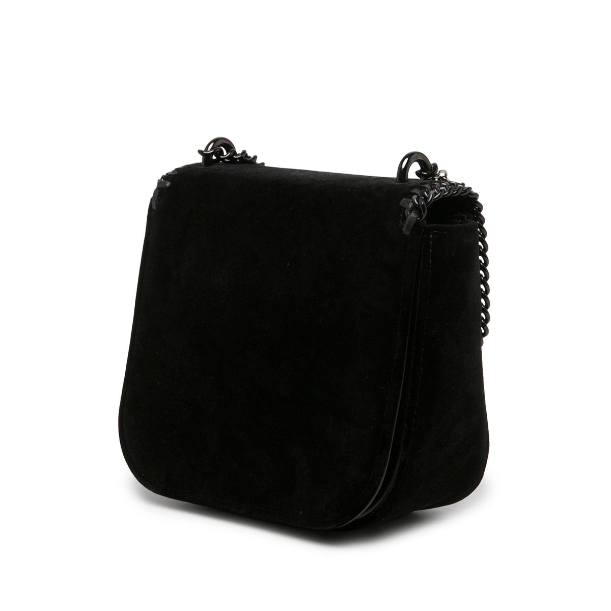 Stella McCartney Mini Velvet Falabella Box Crossbody — Black