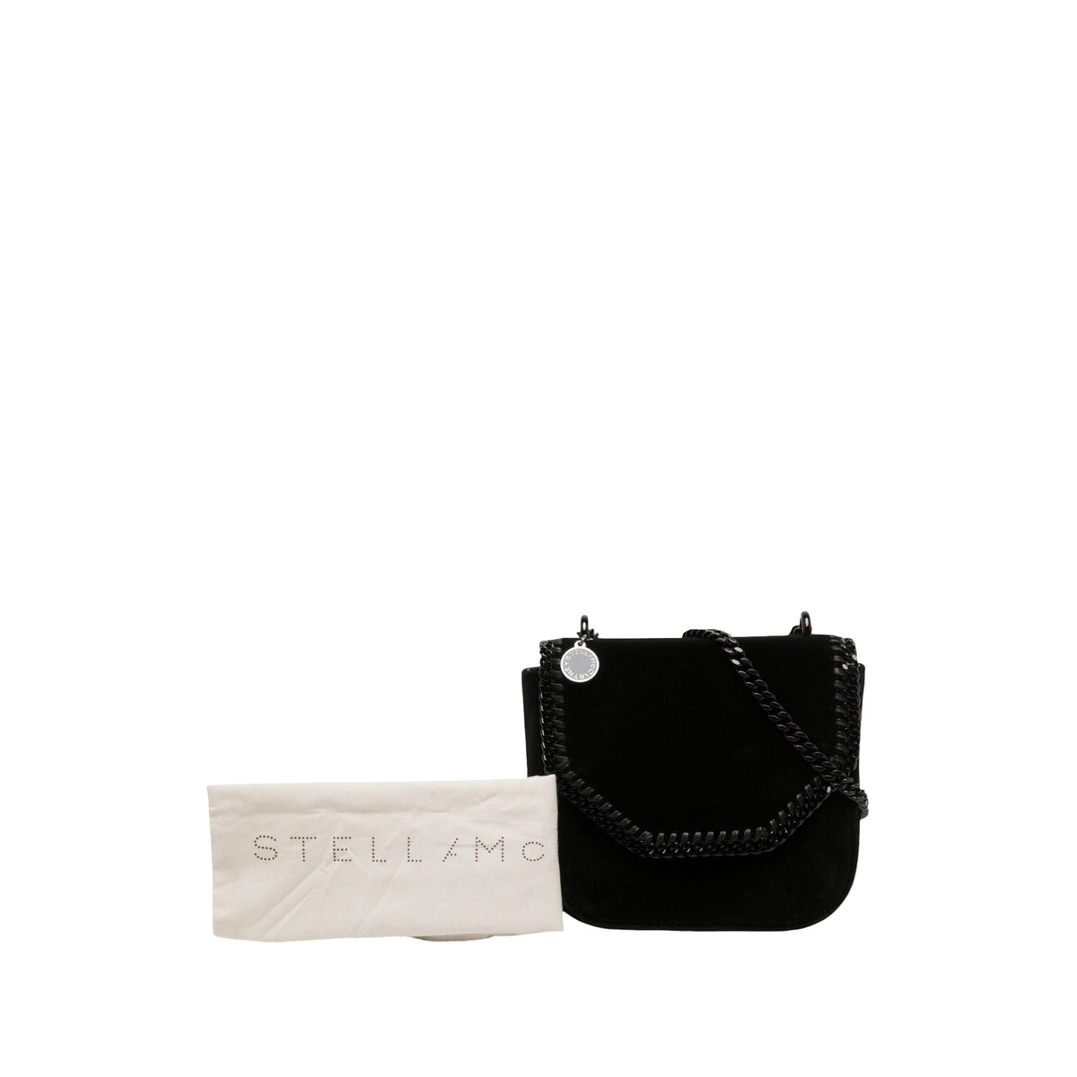 Stella McCartney Mini Velvet Falabella Box Crossbody — Black