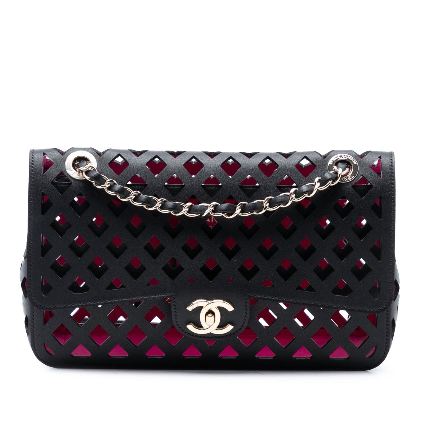 Chanel Large Perforated Calfskin See Through Flap