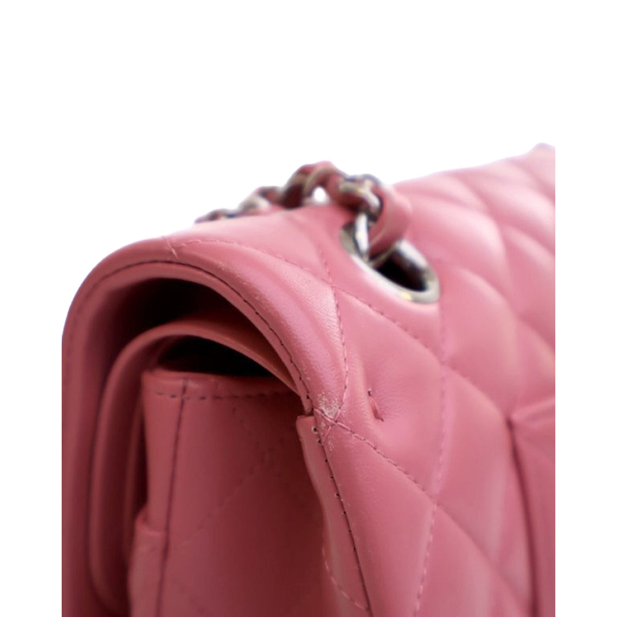 Chanel Medium Classic Lambskin Double Flap — Pink