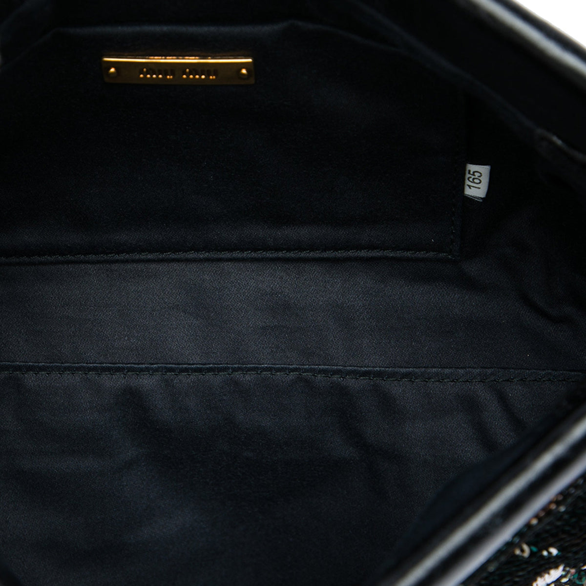 Miu Miu Sequin Frame Clutch — Black