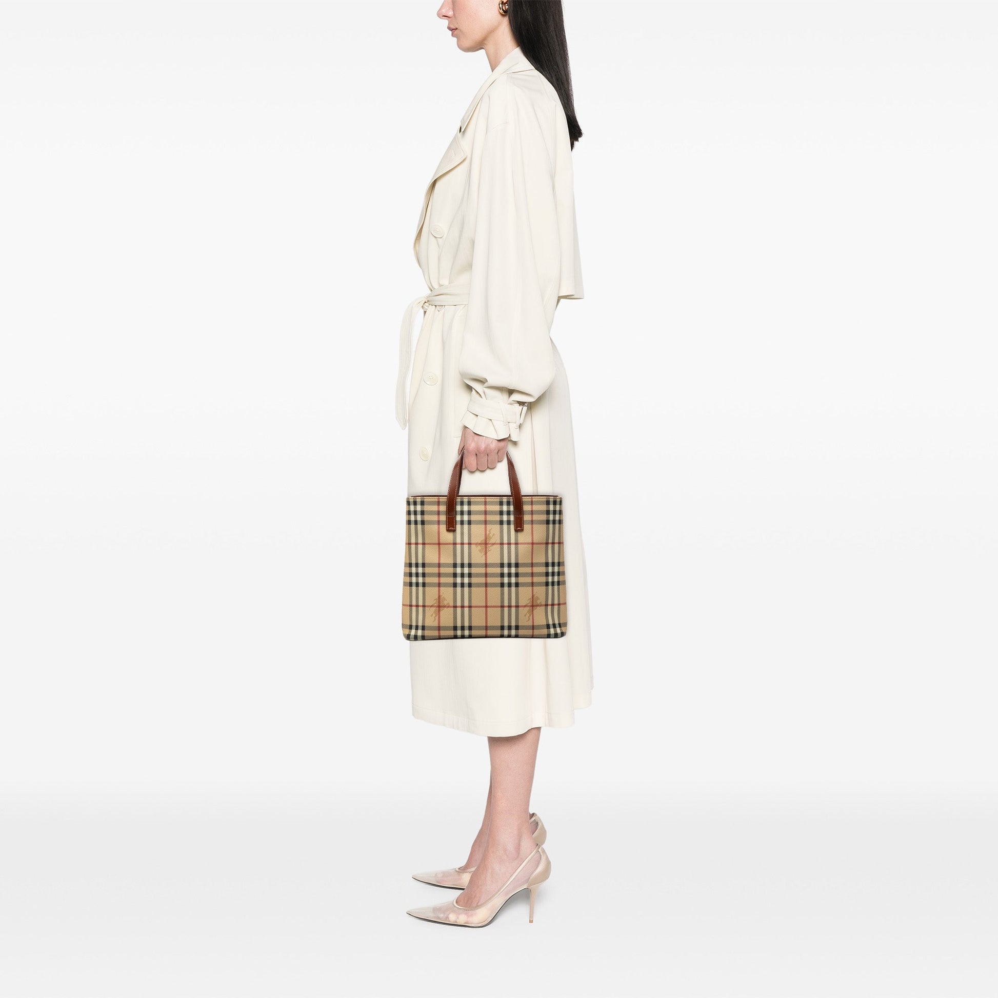 Burberry Haymarket Check Coated Canvas Tote
