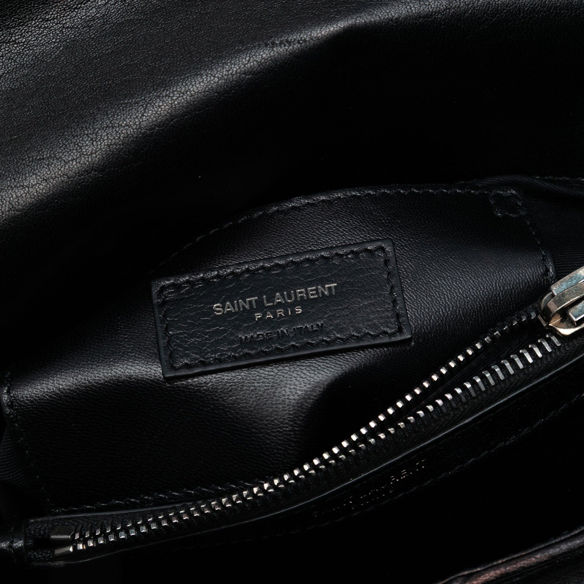 Saint Laurent Medium Quilted Diamond Iridescent Calfskin Monogram Studded College Satchel