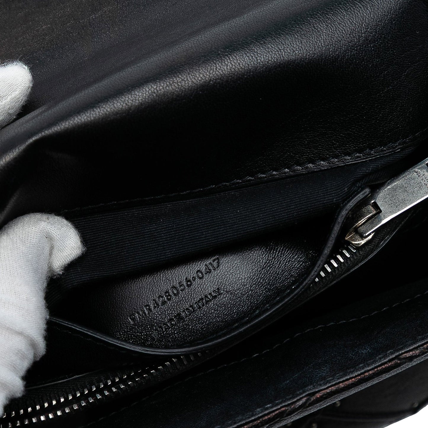 Saint Laurent Medium Quilted Diamond Iridescent Calfskin Monogram Studded College Satchel
