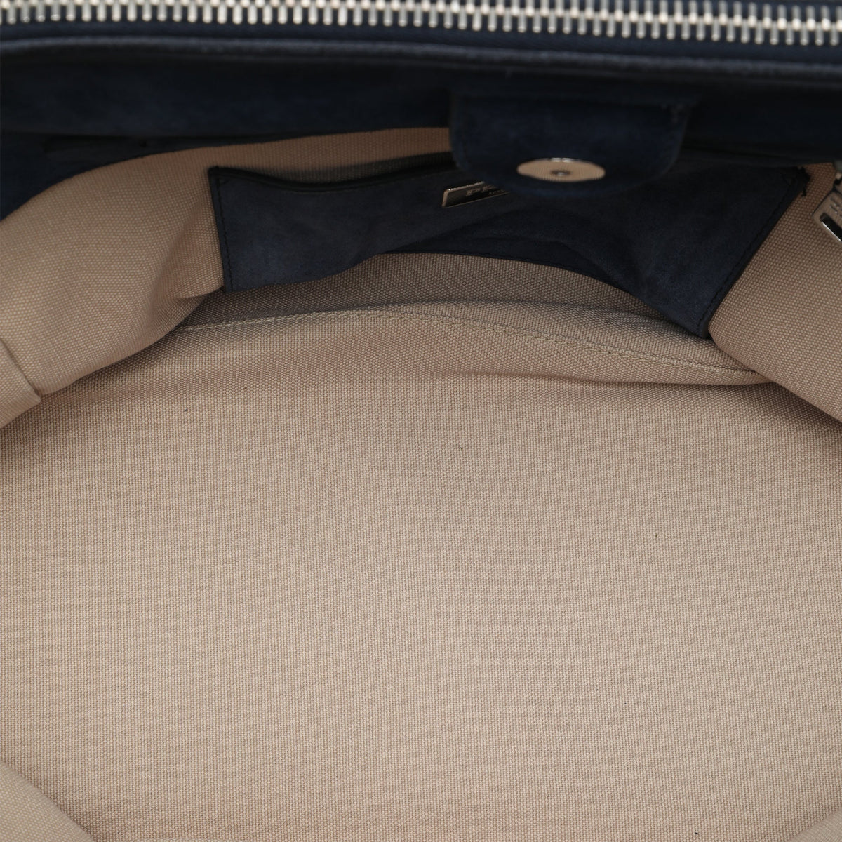 Prada Canvas and Suede Twin Pocket Double Handle Satchel