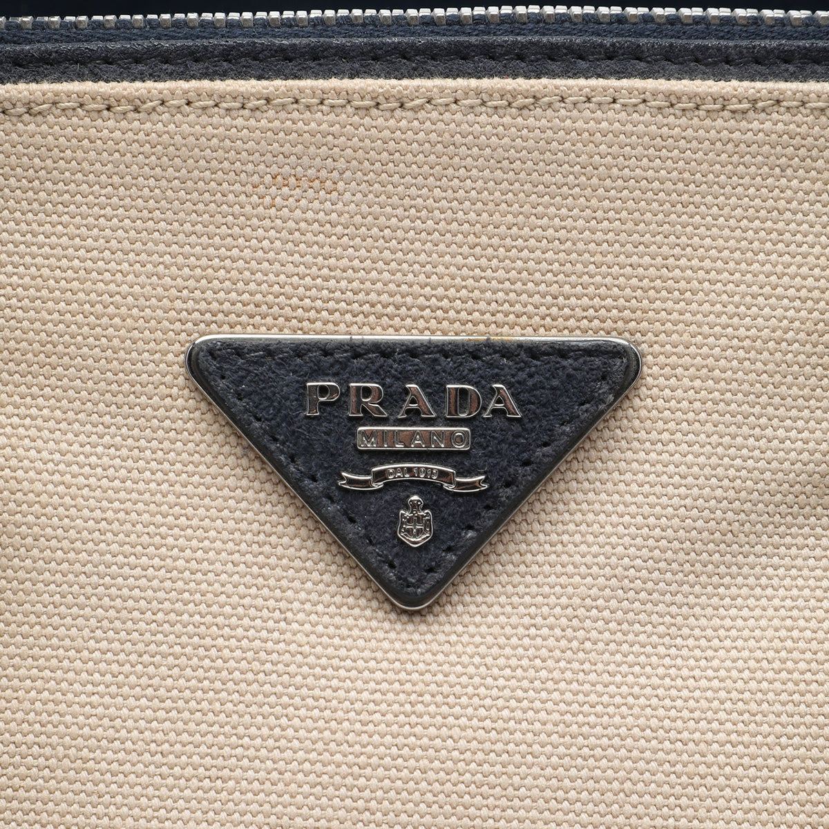 Prada Canvas and Suede Twin Pocket Double Handle Satchel