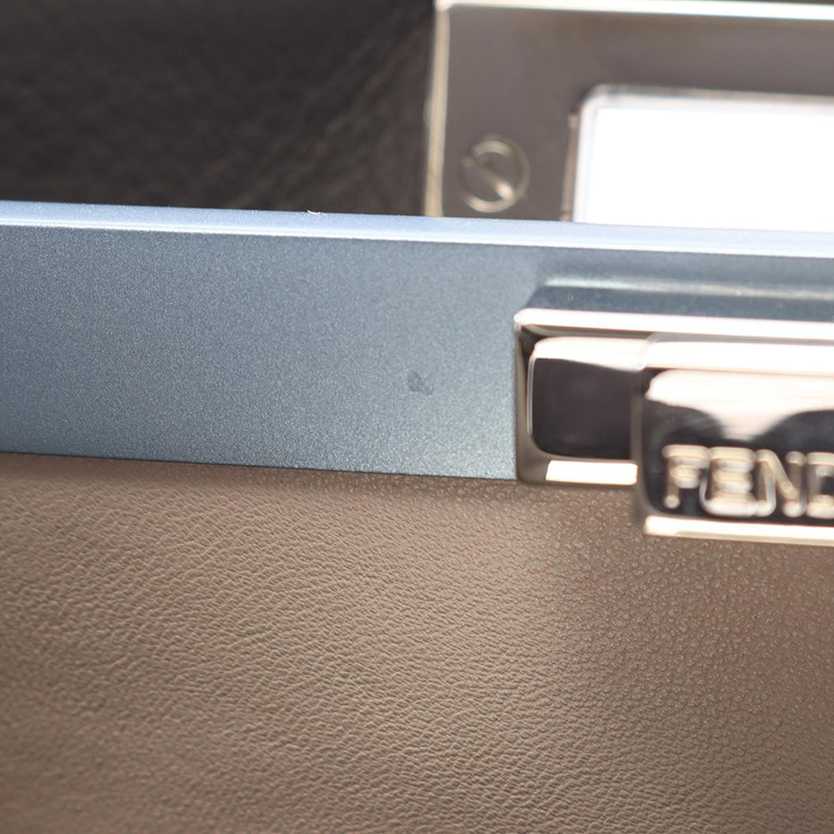 Fendi Medium Leather Peekaboo Iconic Satchel — Gray