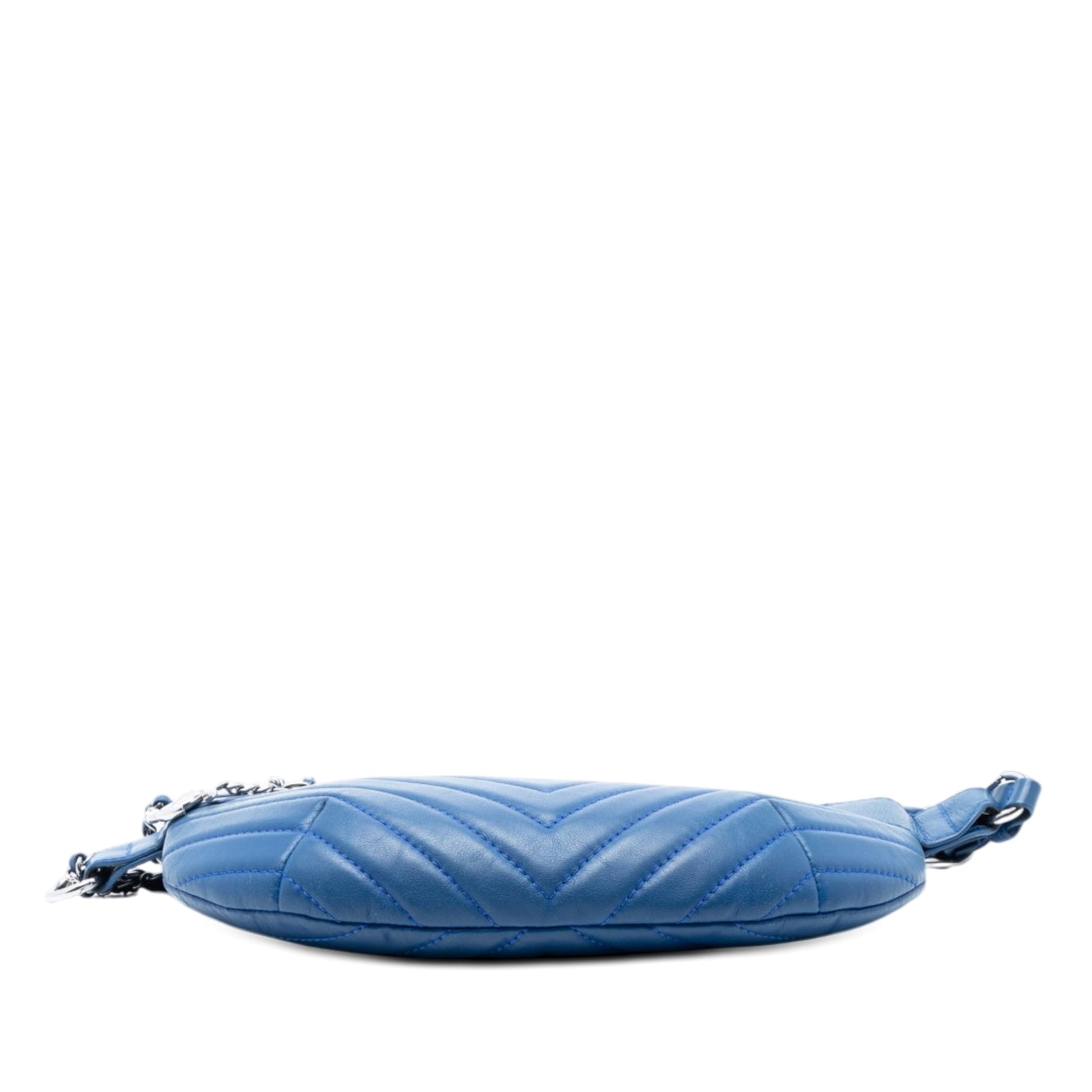 Chanel CC Chevron Lambskin Top Zip Belt Bag