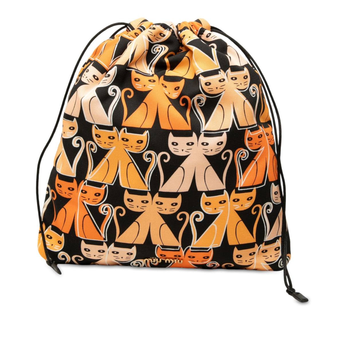 Miu Miu Nylon Cat Print Drawstring Pouch