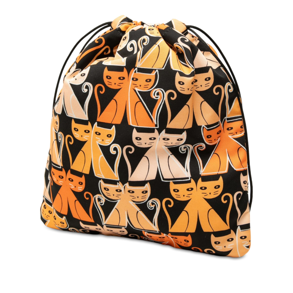 Miu Miu Nylon Cat Print Drawstring Pouch