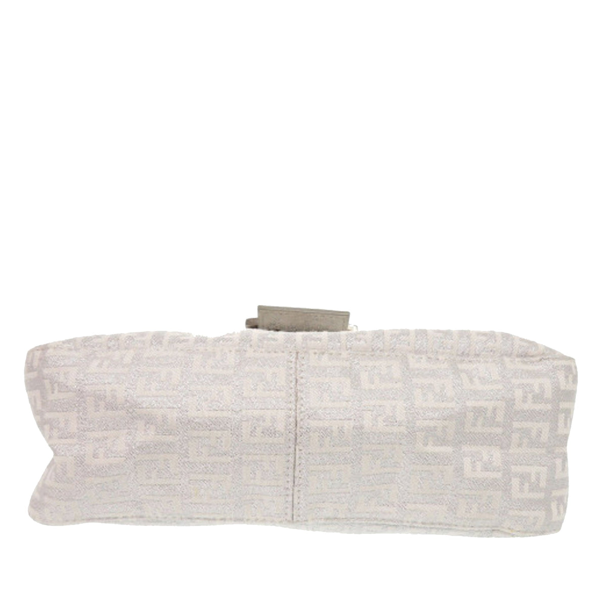 Fendi Zucchino Metallic Canvas Double Flap Shoulder Bag