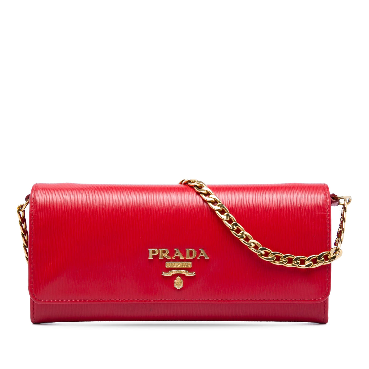 Prada Vitello Move Wallet on Chain — Red