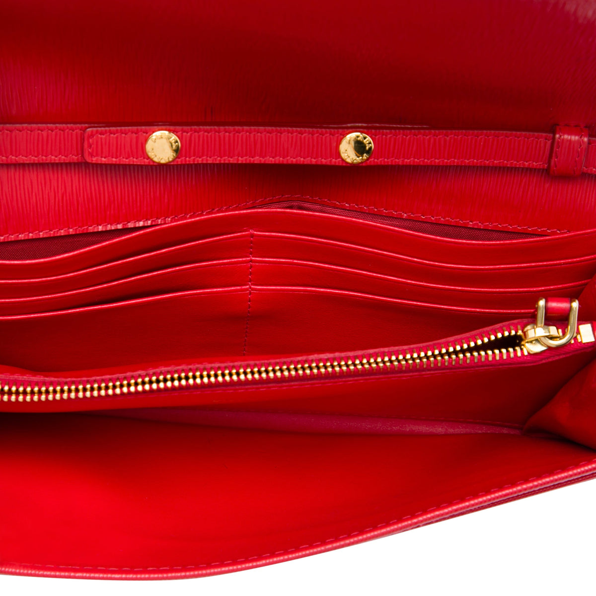 Prada Vitello Move Wallet on Chain — Red