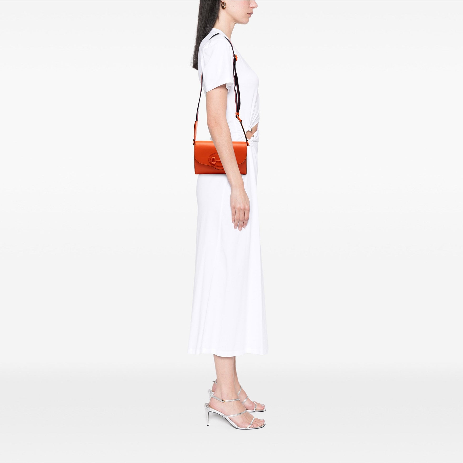 Gucci Mini Leather Horsebit 1955 Web Crossbody