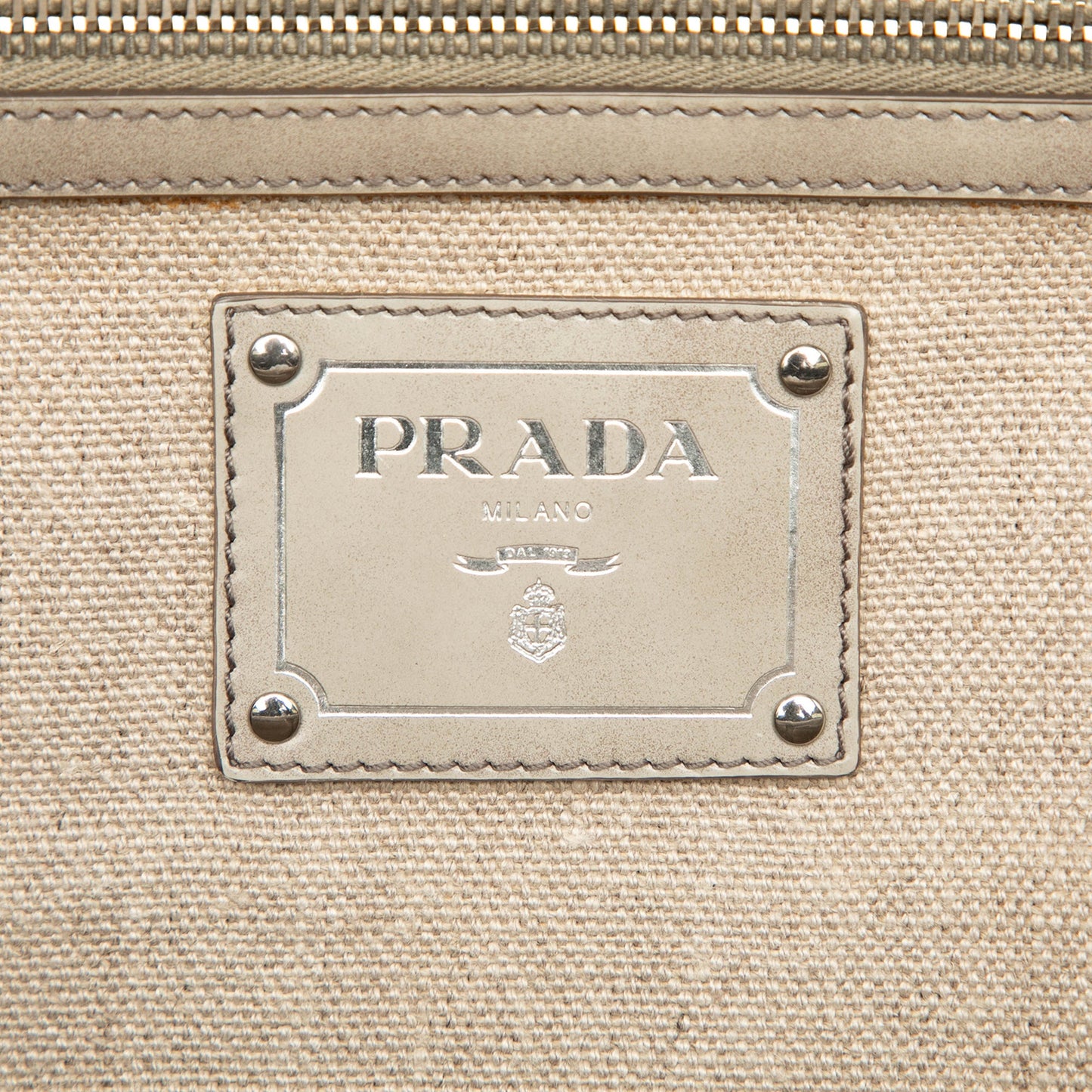 Prada Canvas Canapa Mistolino Frame Satchel