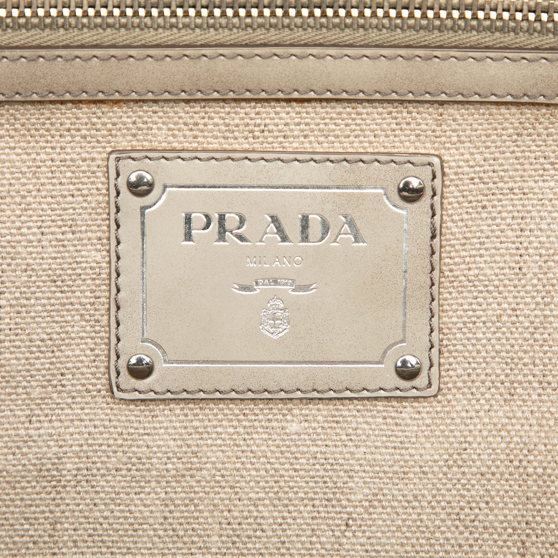 Prada Canvas Canapa Mistolino Frame Satchel