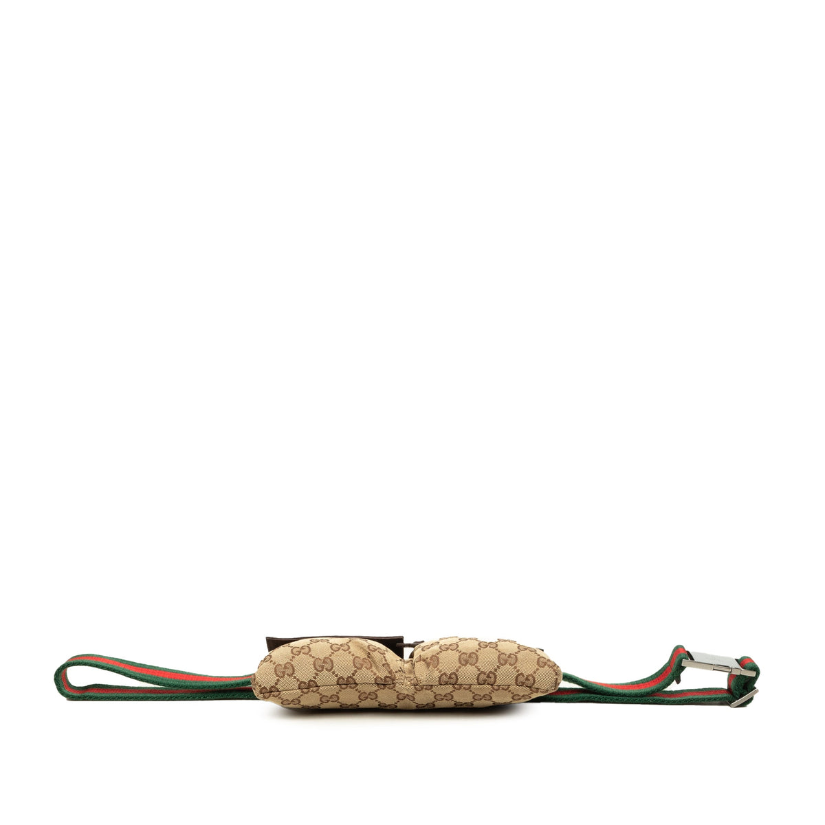 Gucci GG Canvas Web Double Pocket Belt Bag — Beige