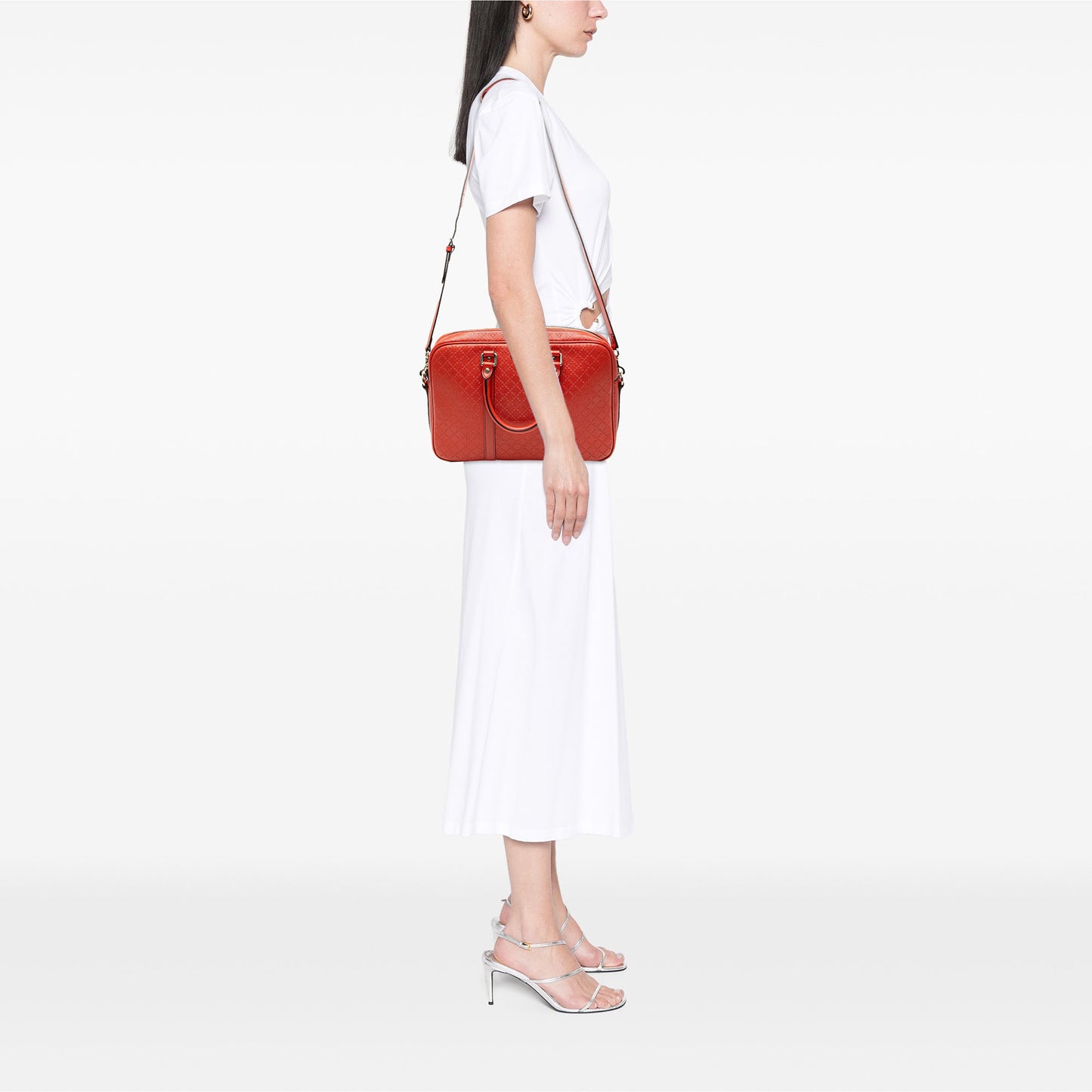 Gucci Medium Diamante Bright Leather Business Bag