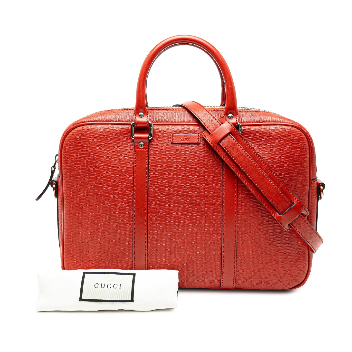 Gucci Medium Diamante Bright Leather Business Bag