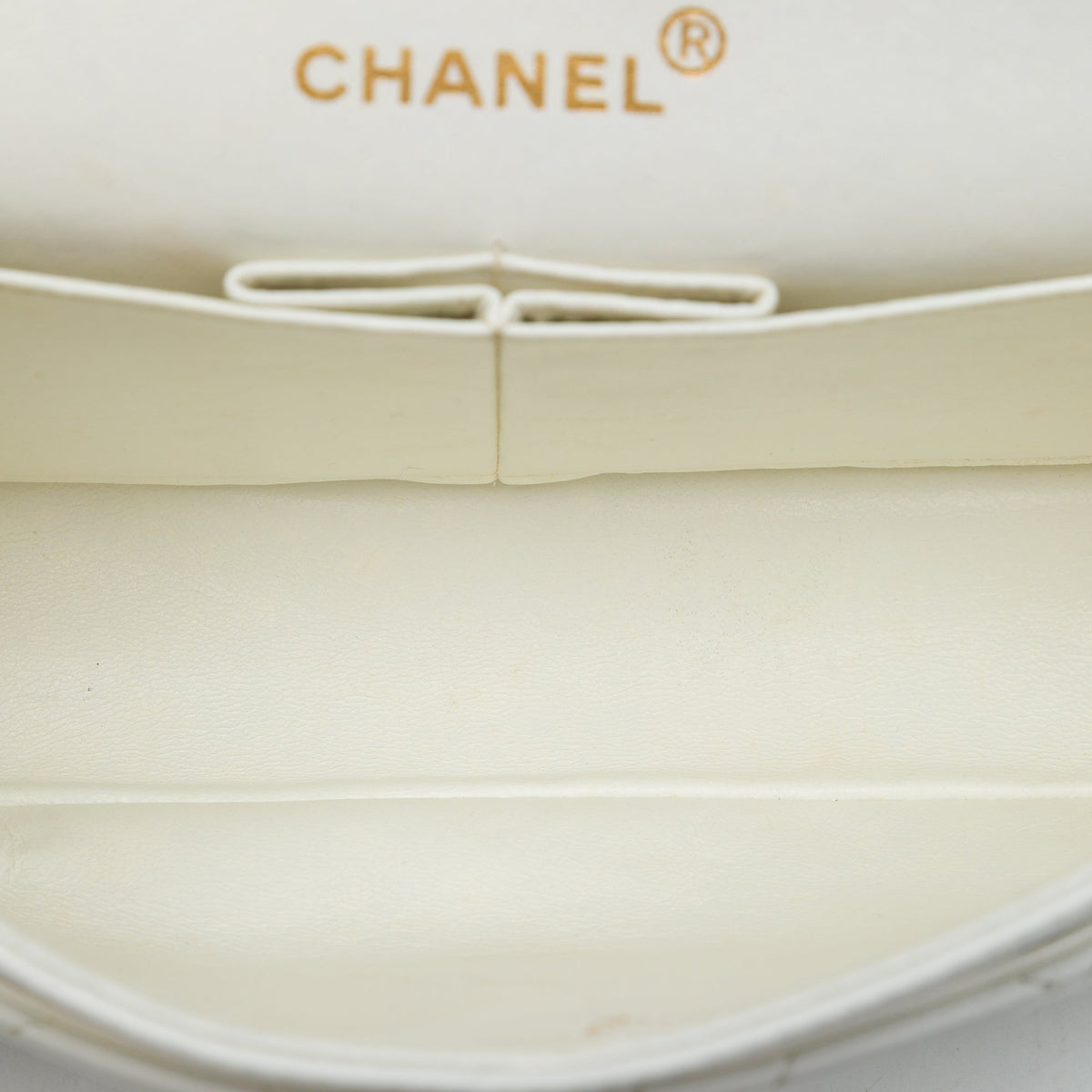 Chanel Small Classic Lambskin Double Flap — White