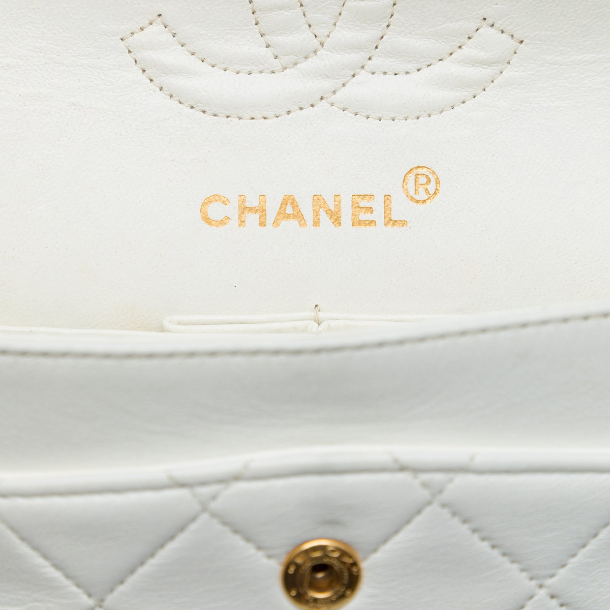 Chanel Small Classic Lambskin Double Flap — White