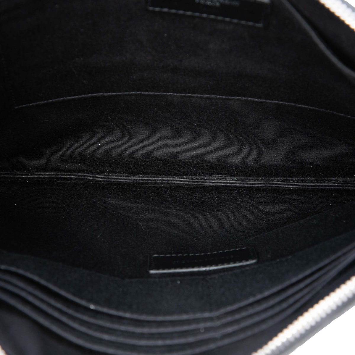 Saint Laurent Croc Embossed Leather Clutch