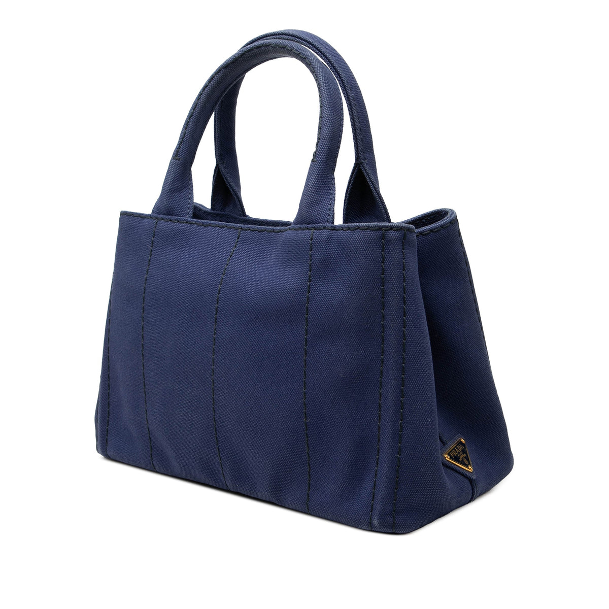 Prada Small Canvas Canapa Logo Tote — Blue