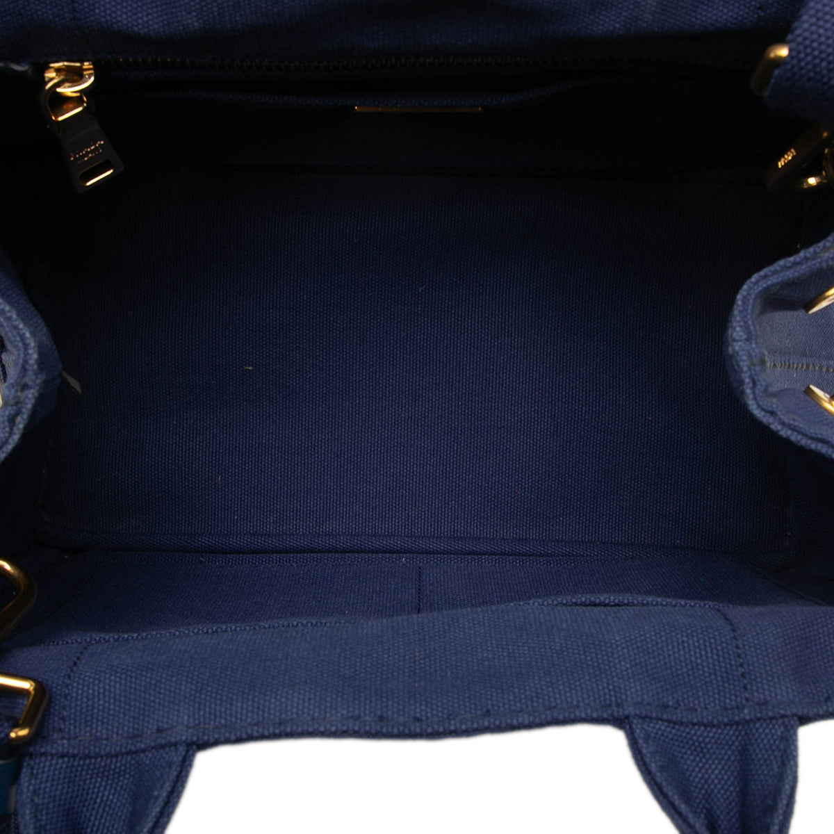 Prada Small Canvas Canapa Logo Tote — Blue