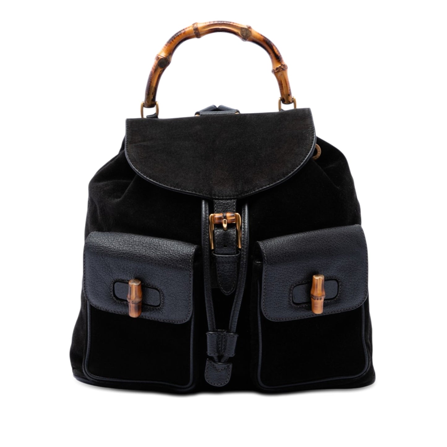 Gucci Suede Bamboo Backpack