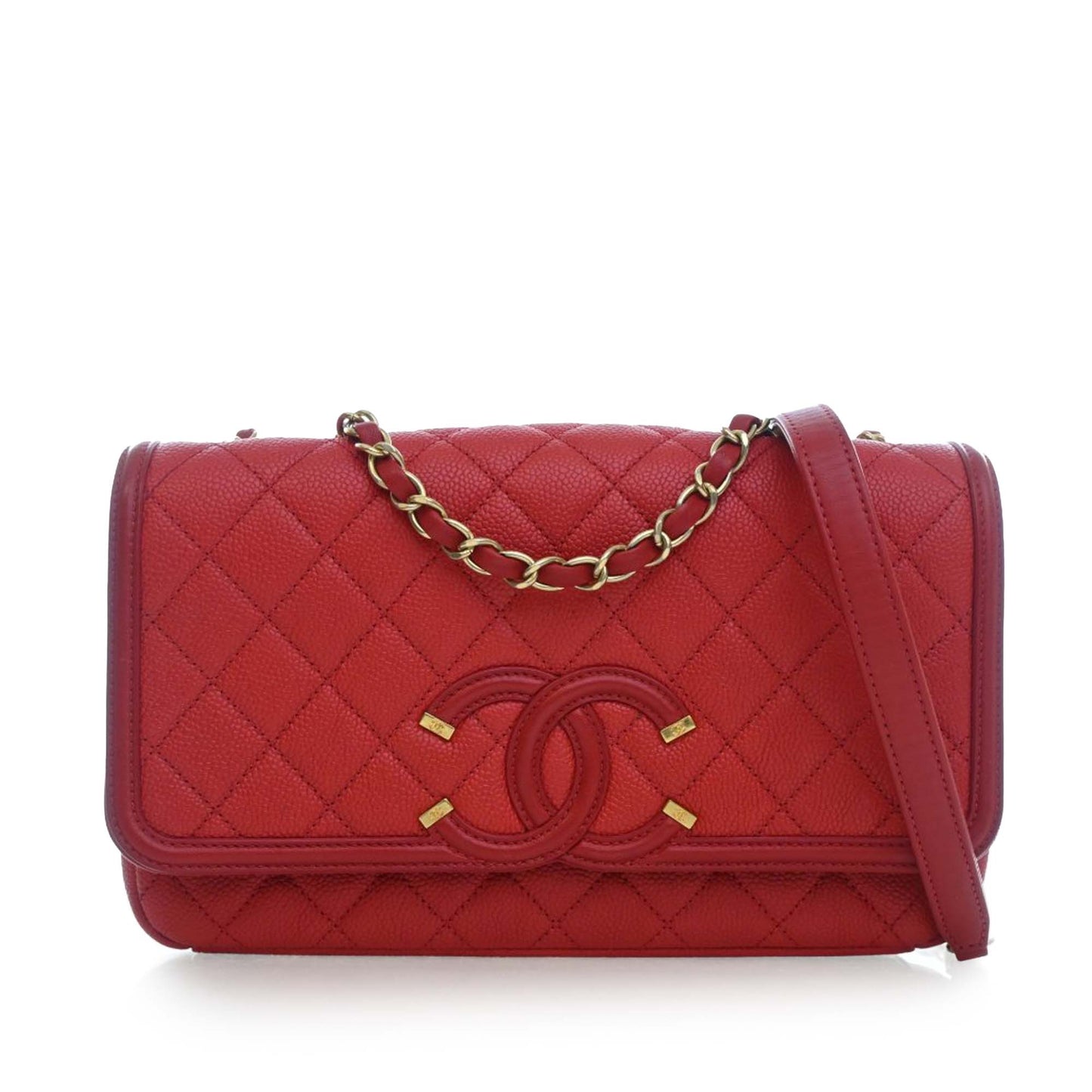 Medium Caviar CC Filigree Flap