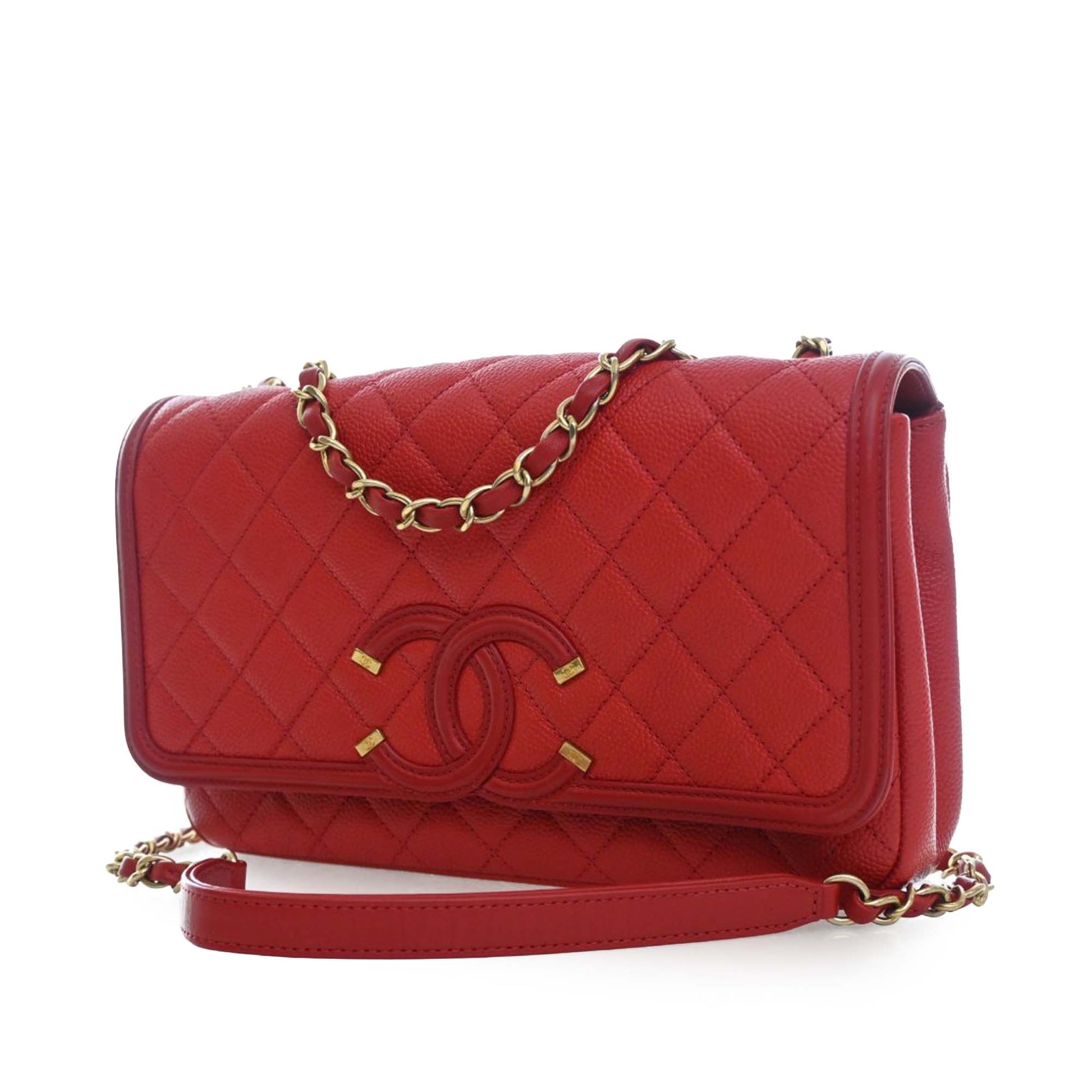 Medium Caviar CC Filigree Flap