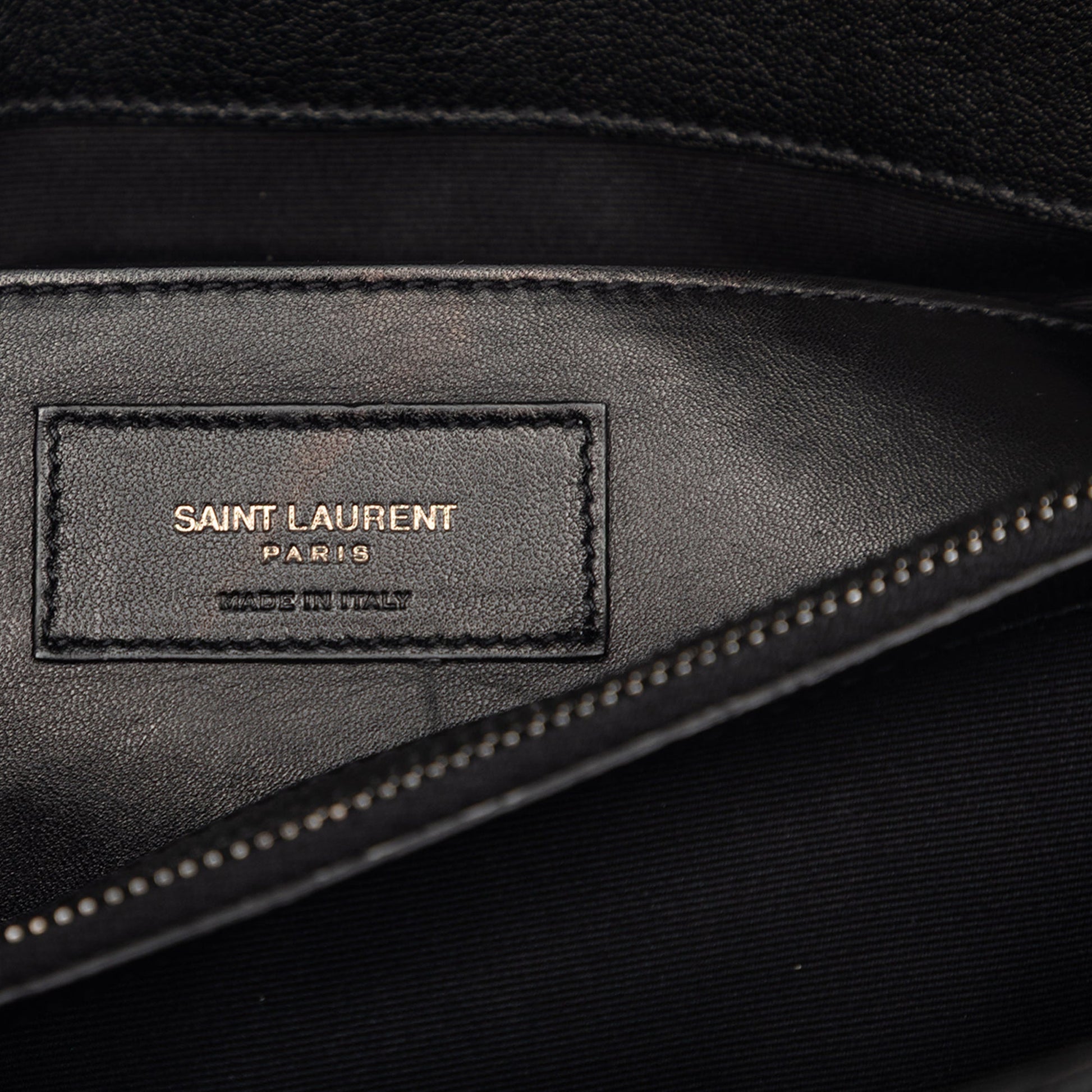 Saint Laurent Large Chevron Sheepskin Monogram College Bag