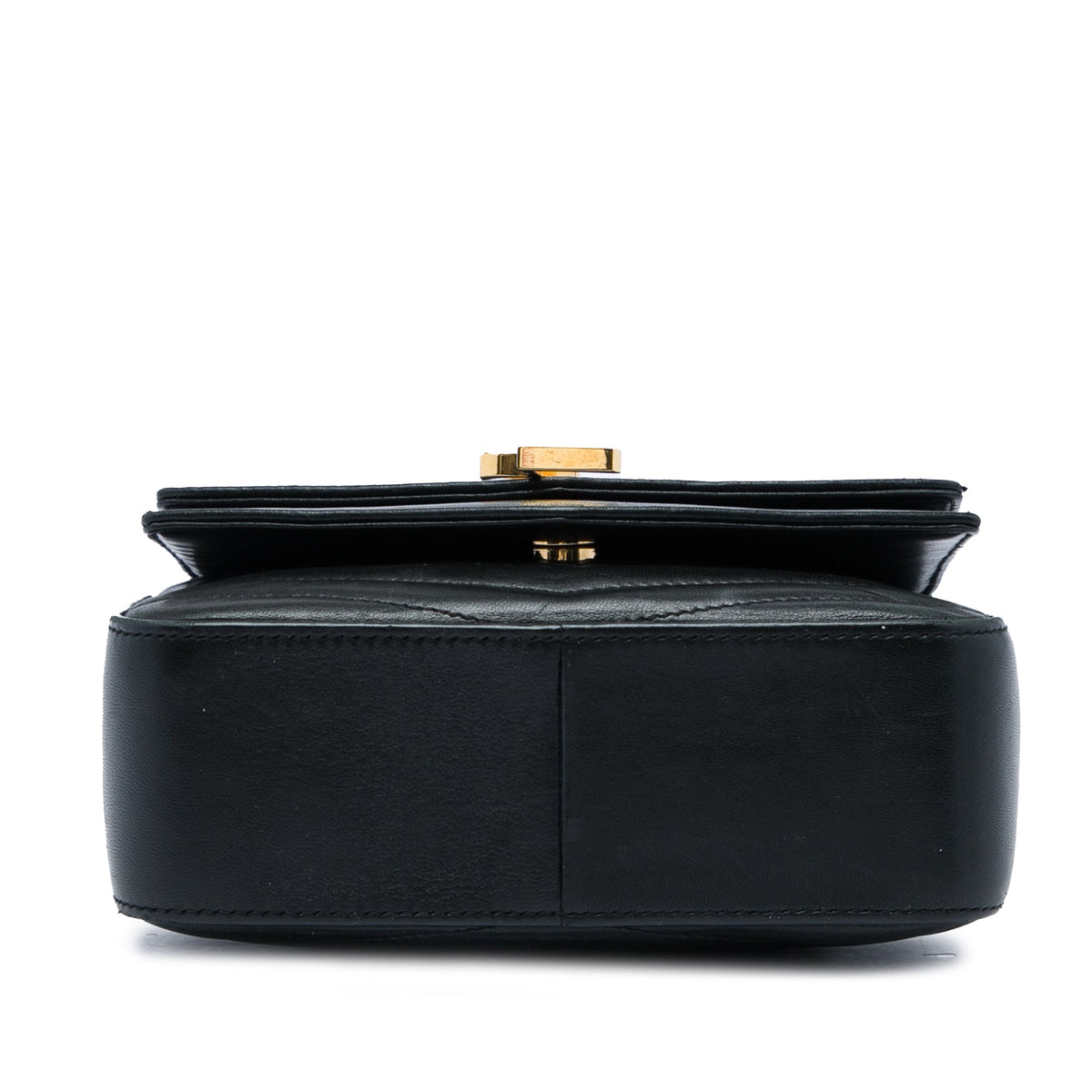 Saint Laurent Small Chevron Lambskin Monogram Sulpice Bag — Green