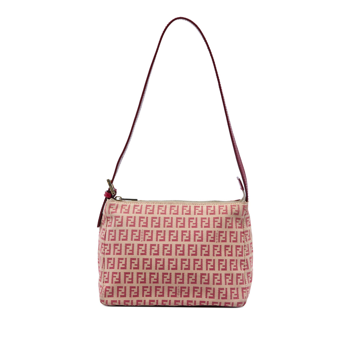 Fendi Zucchino Canvas Shoulder Bag — Beige