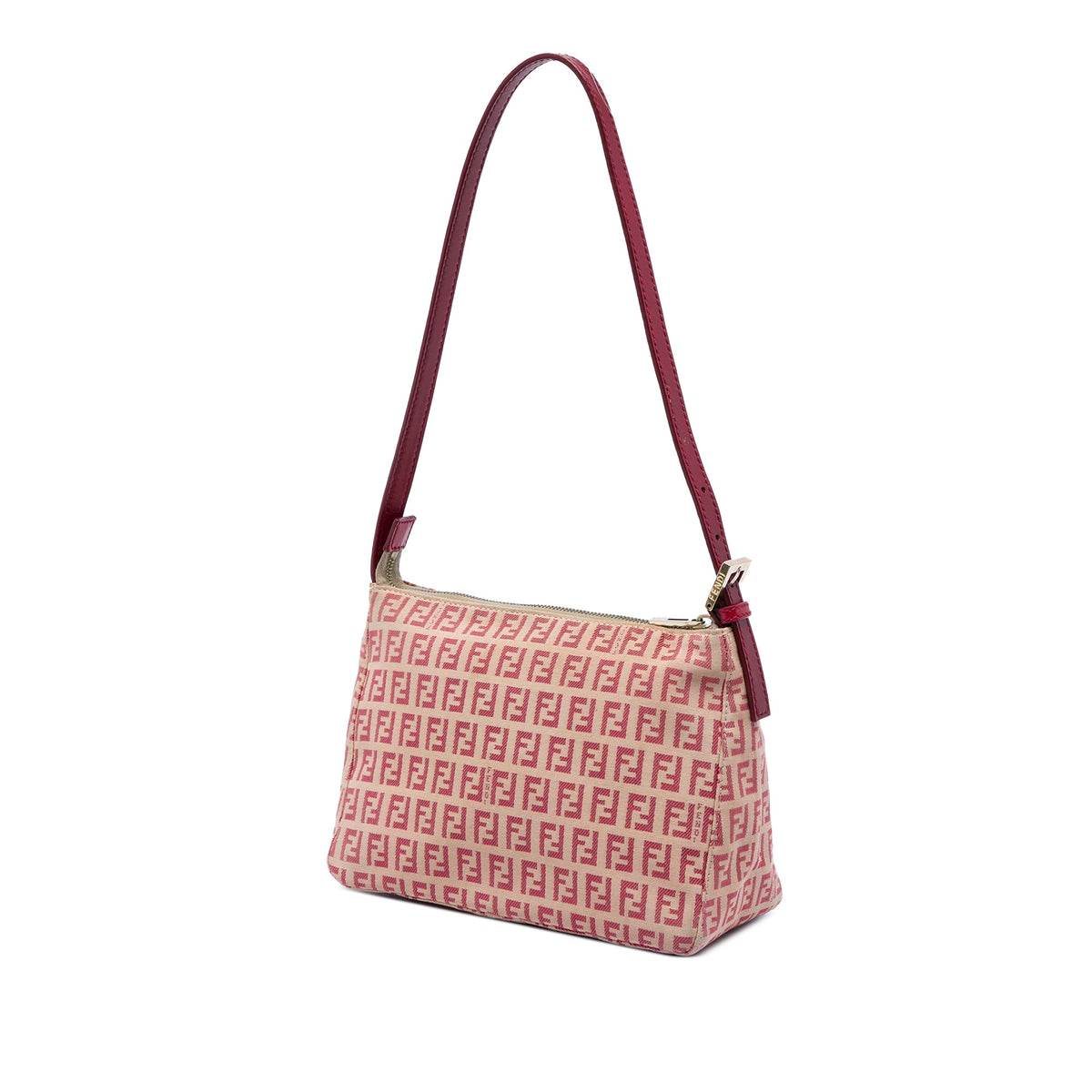 Fendi Zucchino Canvas Shoulder Bag — Beige