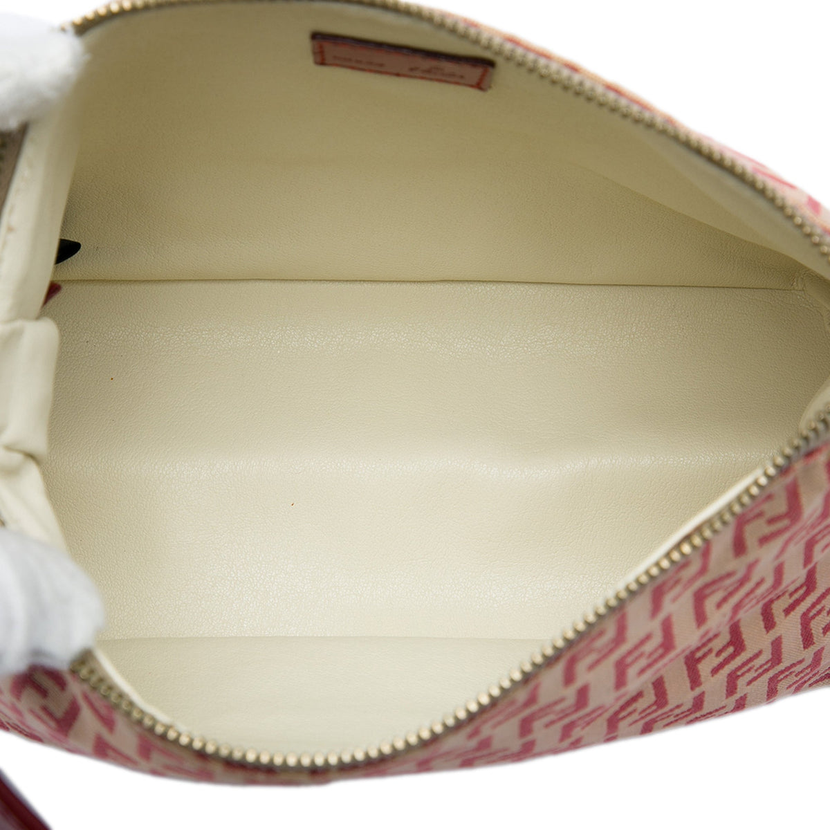 Fendi Zucchino Canvas Shoulder Bag — Beige