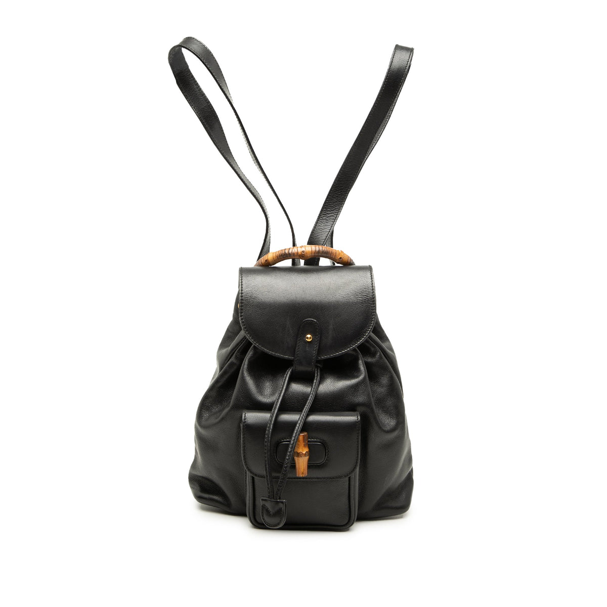 Gucci Calfskin Bamboo Drawstring Backpack
