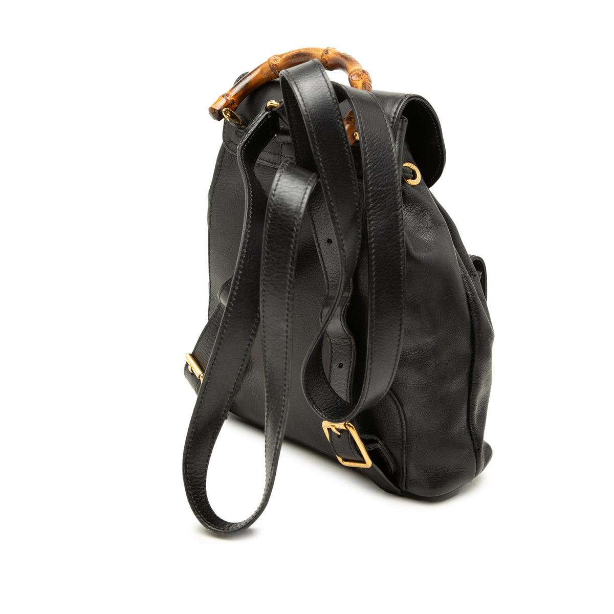 Gucci Calfskin Bamboo Drawstring Backpack