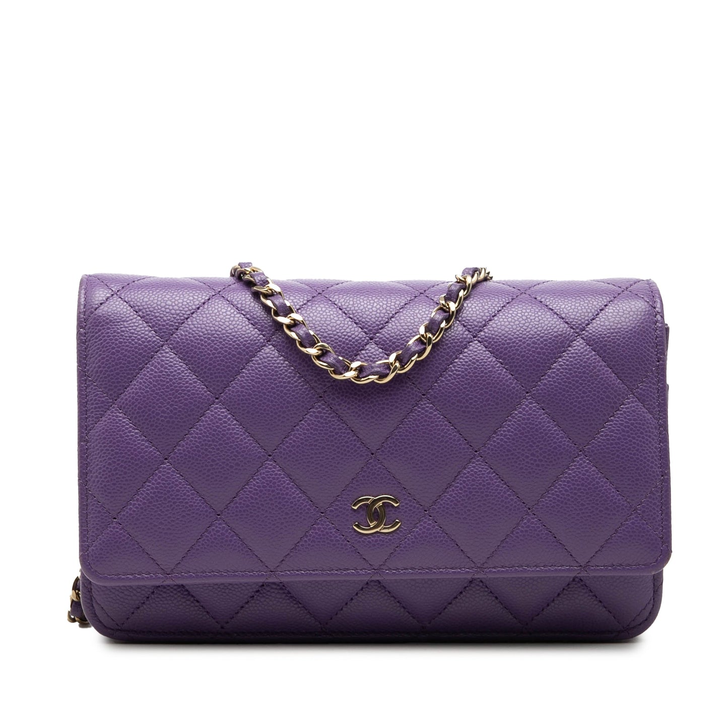 Chanel CC Quilted Caviar Wallet on Chain