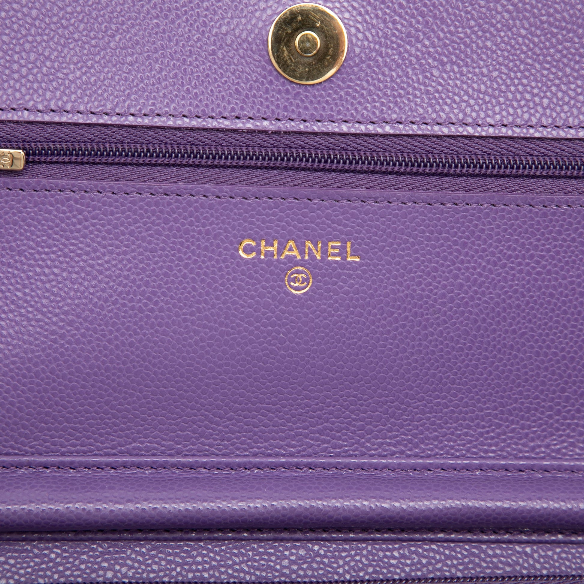 Chanel CC Quilted Caviar Wallet on Chain
