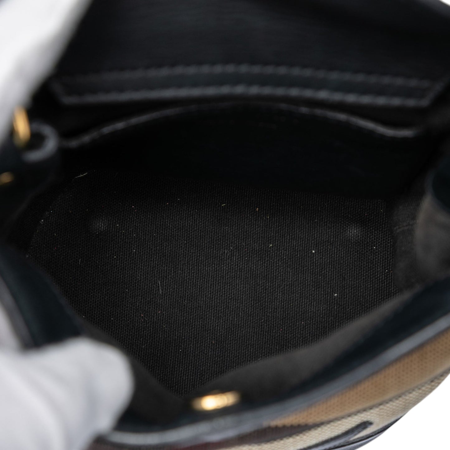 Burberry Mega Check Canvas and Leather Bucket Bag