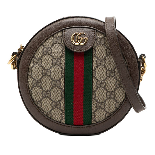 Gucci Mini GG Supreme Web Ophidia Round Crossbody