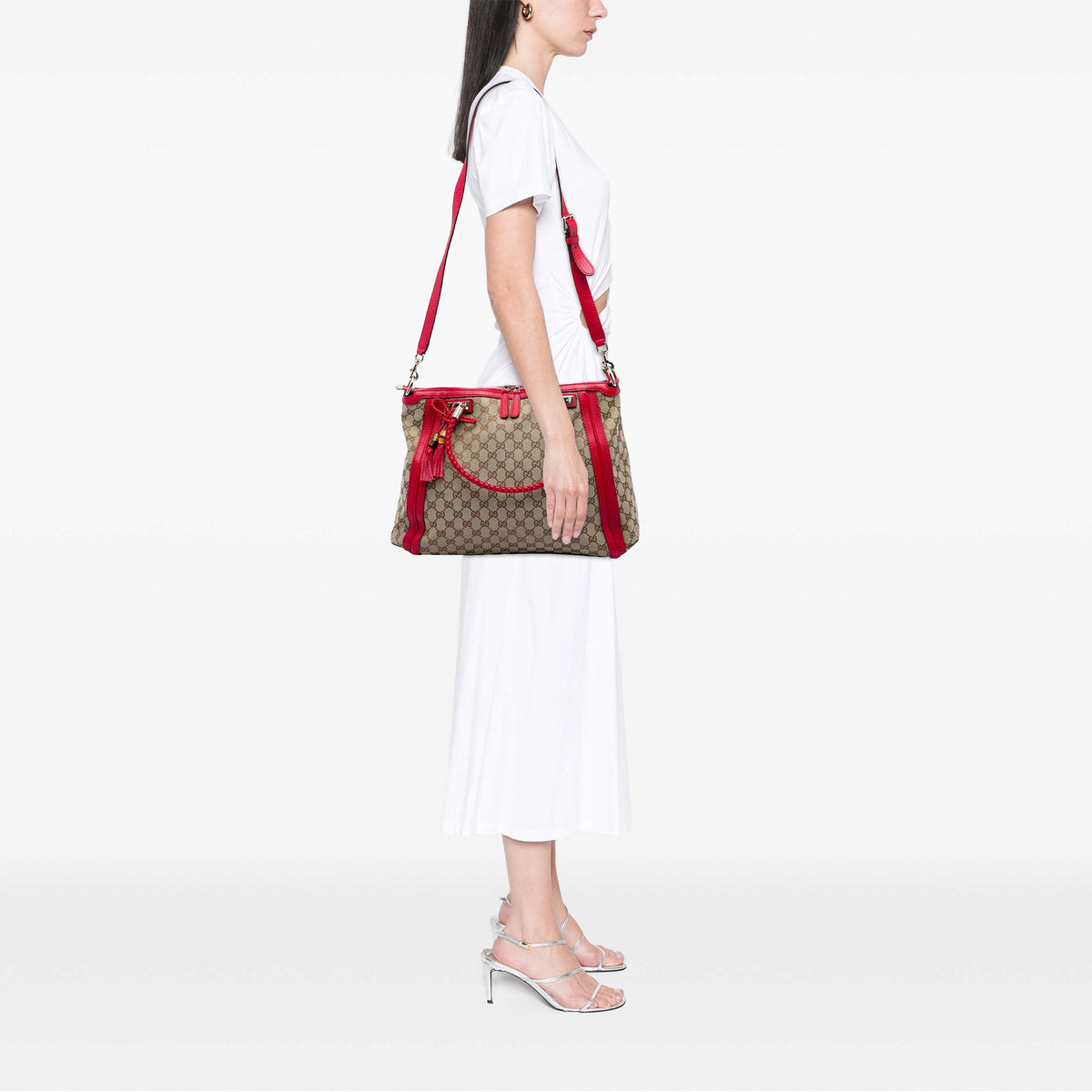 Gucci GG Canvas Bella Convertible Tote — Beige