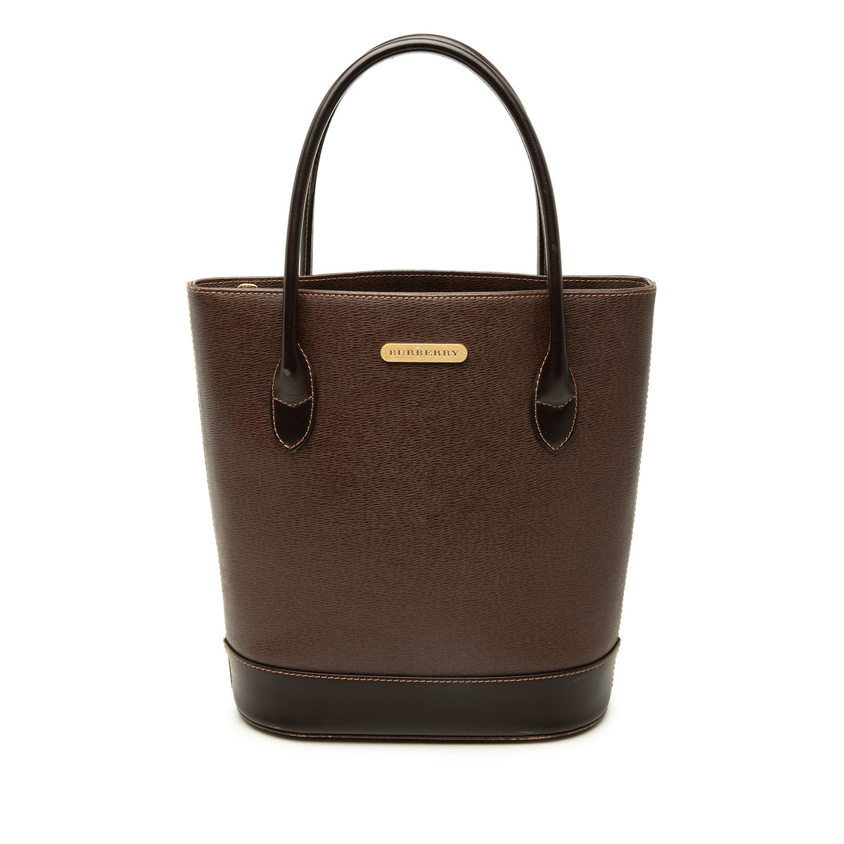 Burberry Calf Leather Bucket — Brown
