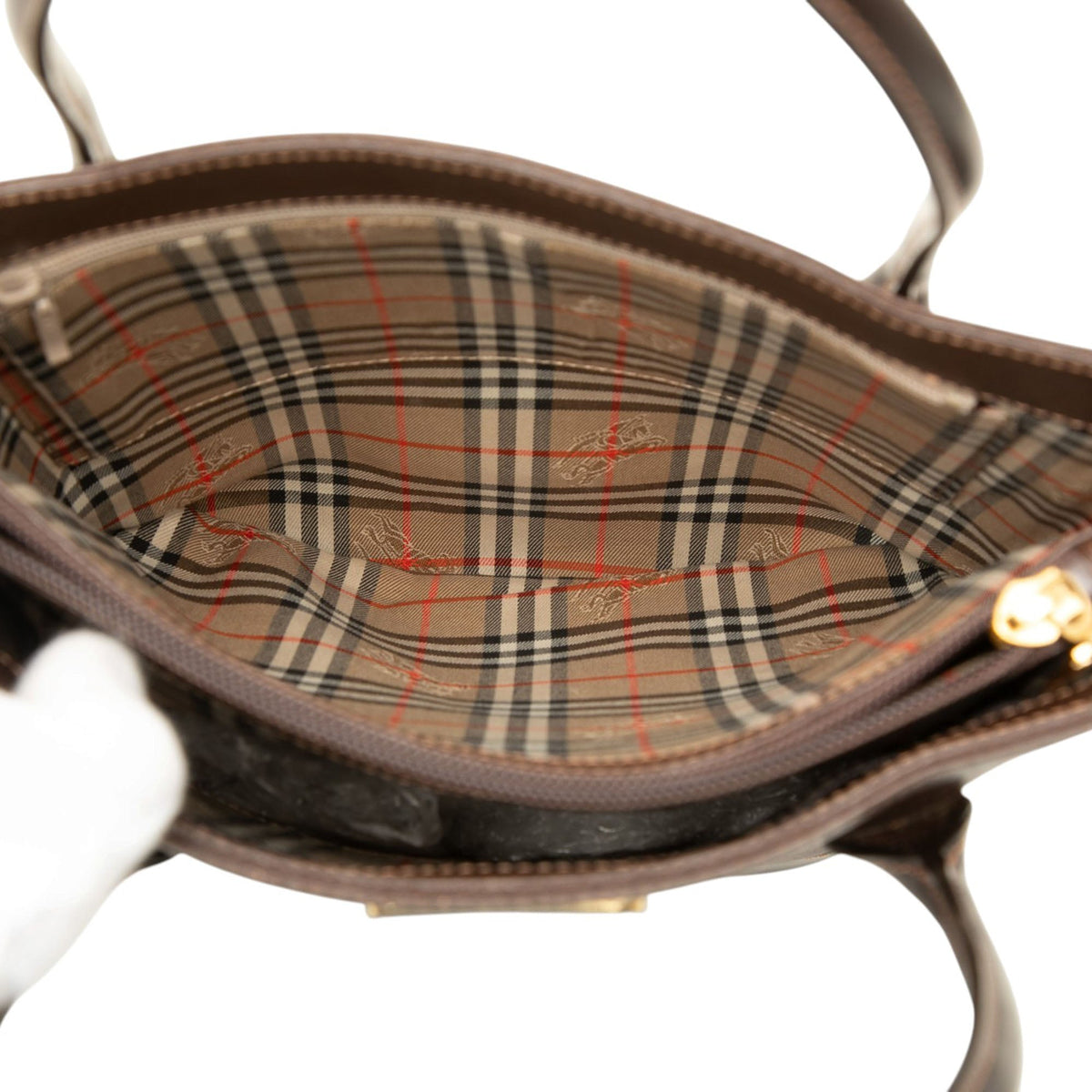 Burberry Calf Leather Bucket — Brown