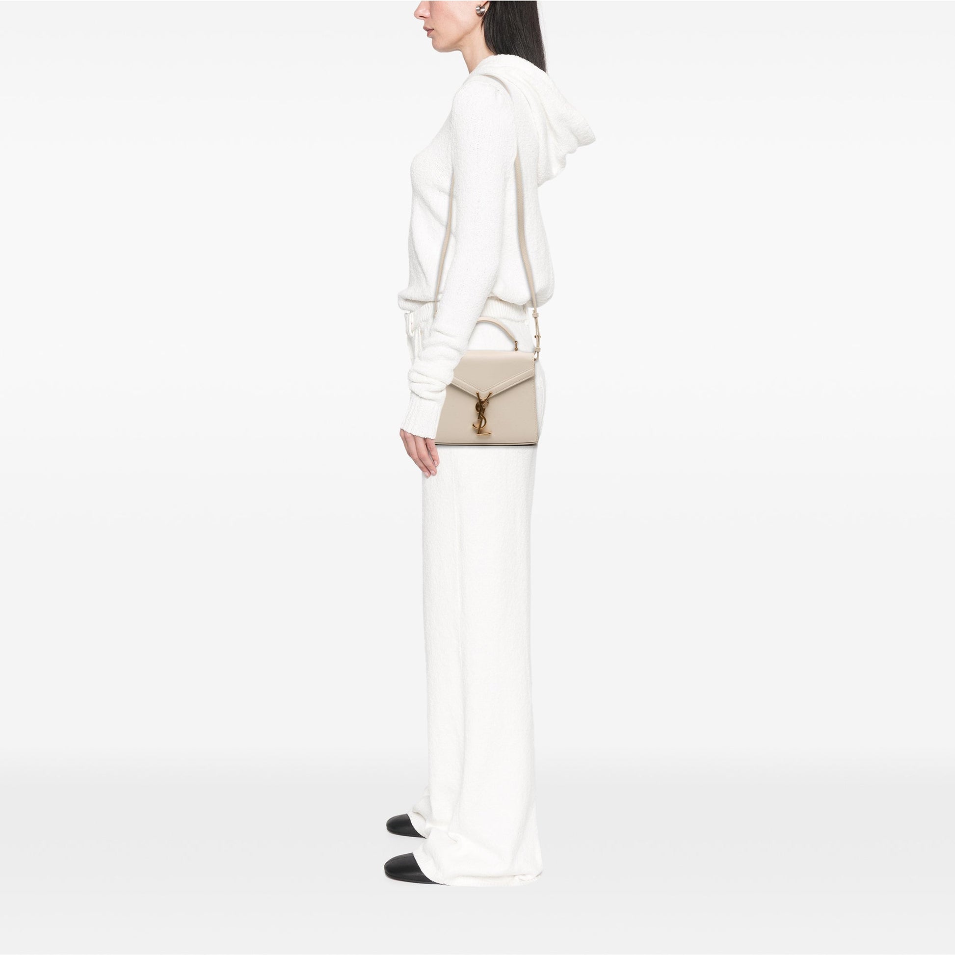 Saint Laurent Mini Grain de Poudre Monogram Cassandra Top Handle Bag