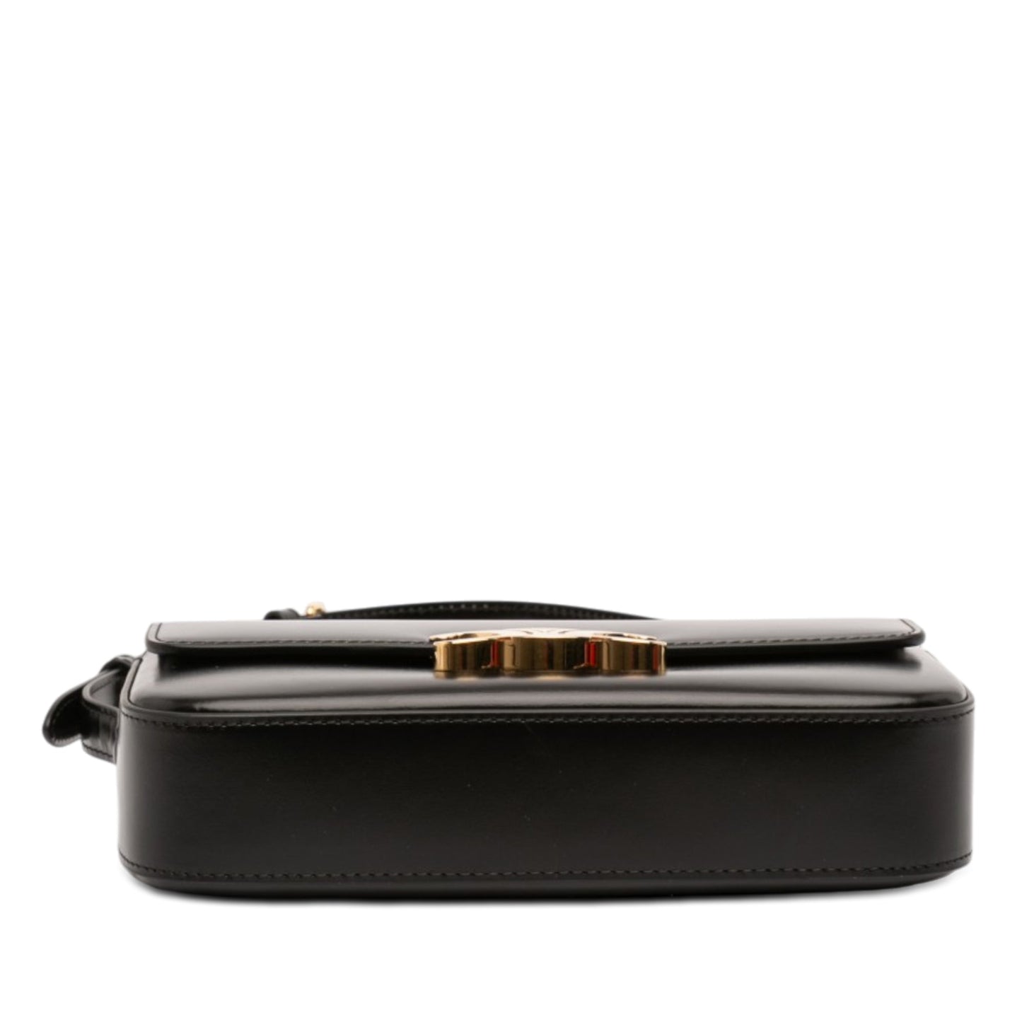 Celine Shiny Calfskin Triomphe Claude Shoulder Bag