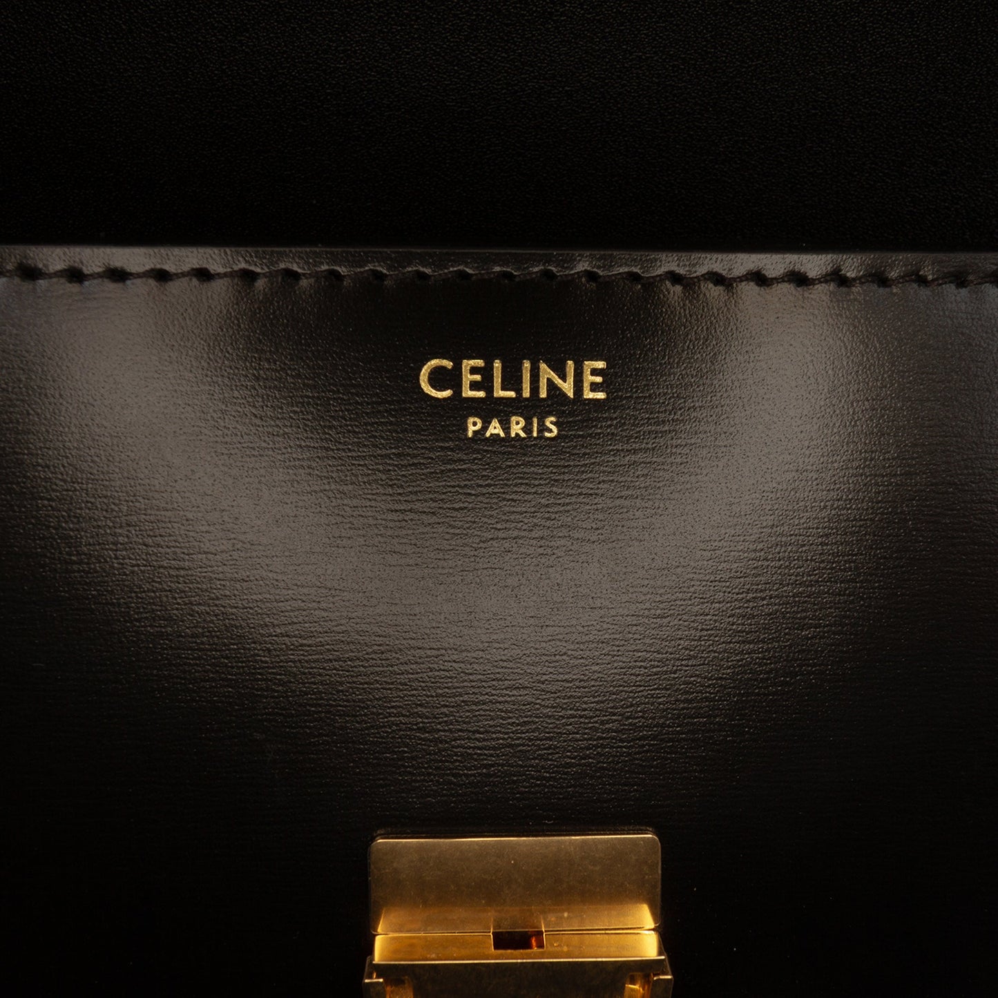 Celine Shiny Calfskin Triomphe Claude Shoulder Bag